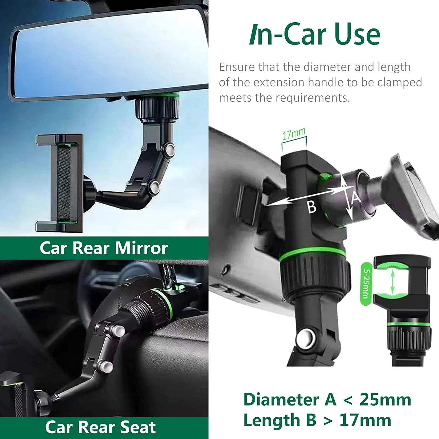 Gulf 360° Car Rear view Mirror Phone Holder